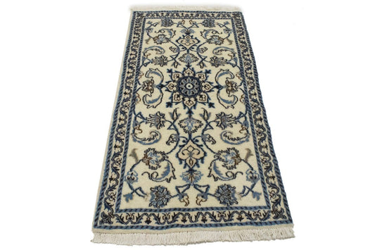 Cream Classic Floral 2'2X4'4 Nain Persian Rug