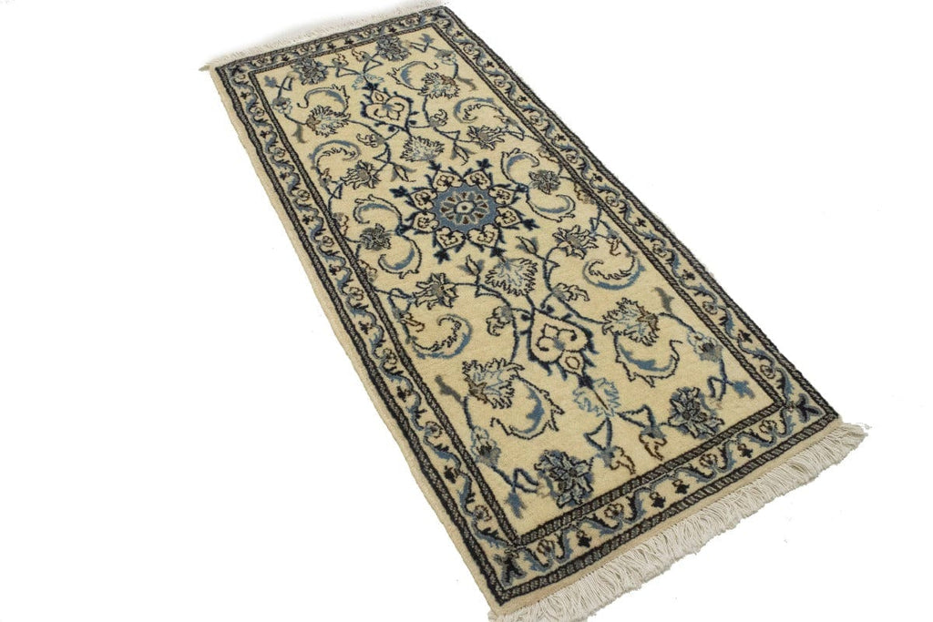 Cream Classic Floral 2'2X4'9 Nain Persian Rug