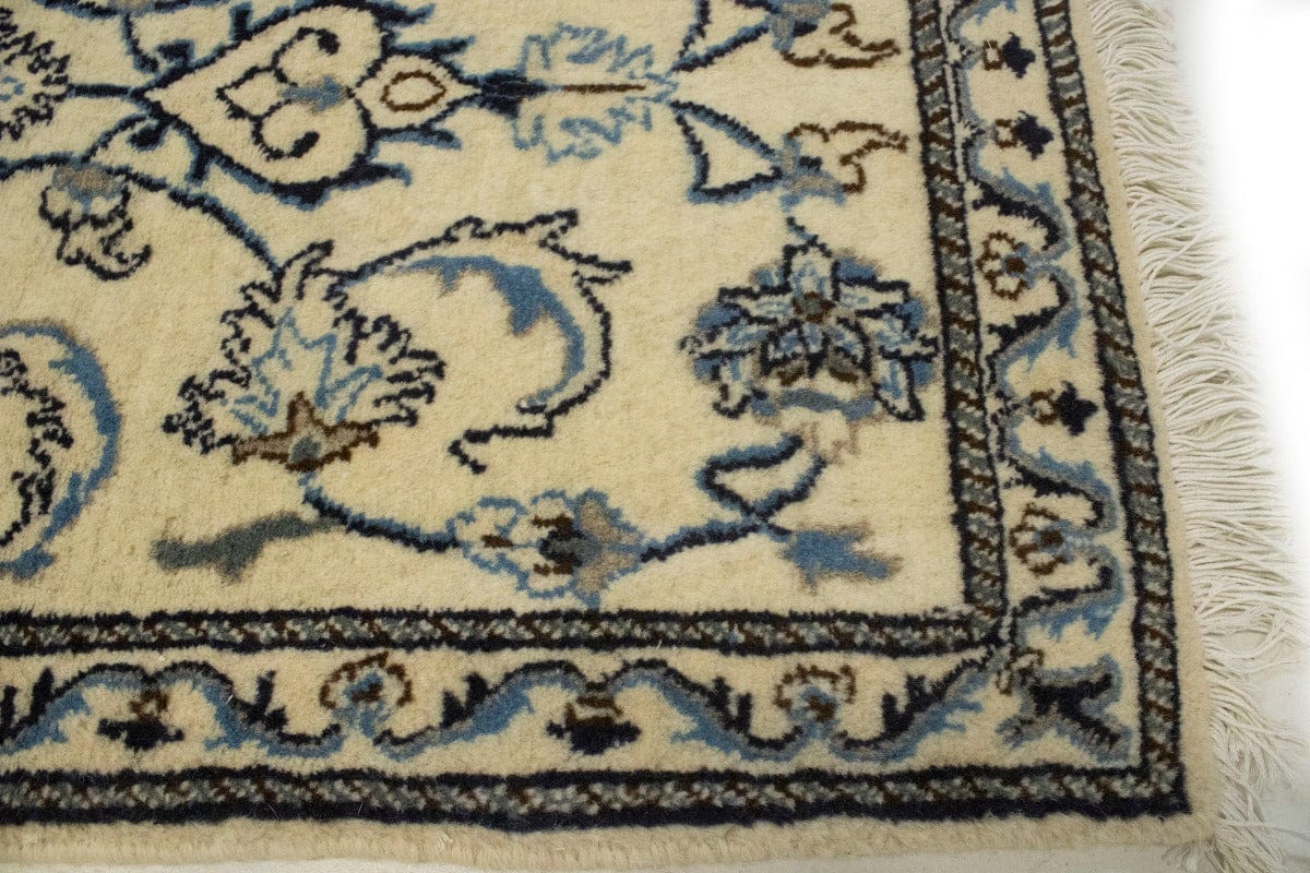 Cream Classic Floral 2'2X4'9 Nain Persian Rug