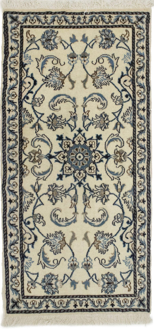 Cream Classic Floral 2'3X4'7 Nain Persian Rug