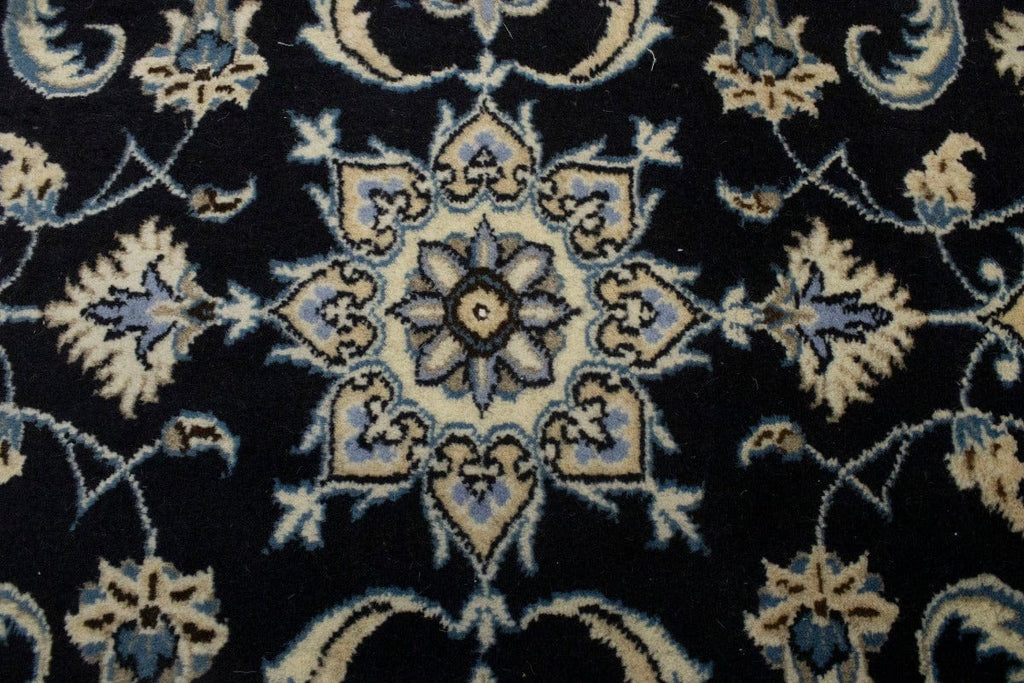 Navy Blue Classic Floral 2'4X4'5 Nain Persian Rug