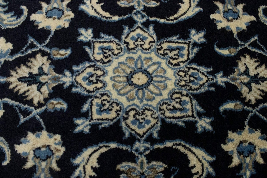 Navy Blue Classic Floral 2'2X4'6 Nain Persian Rug