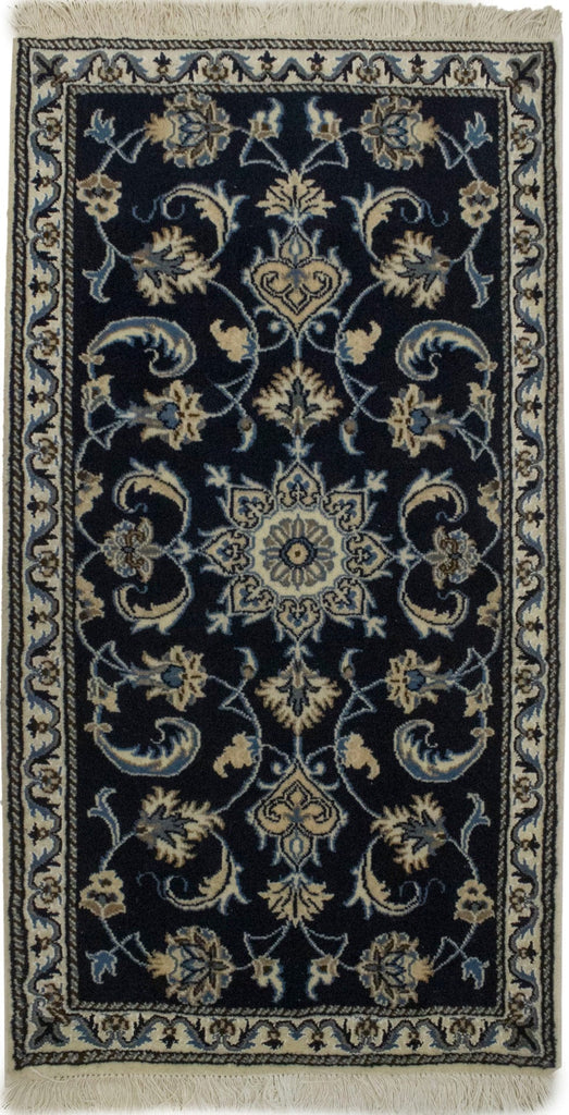 Navy Blue Floral Classic 2'4X4'5 Nain Persian Rug