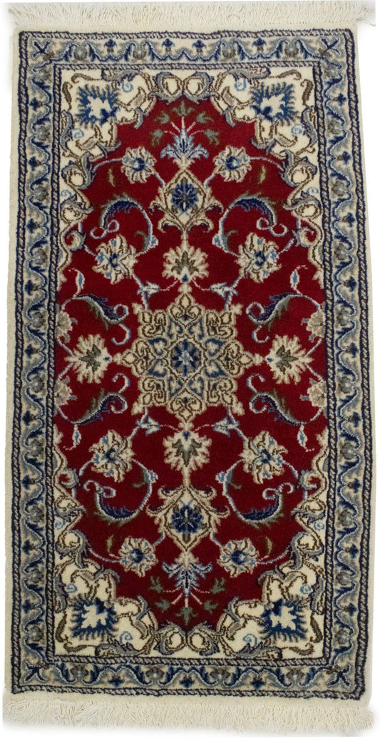 Red Floral Classic 2'2X4'2 Nain Persian Rug