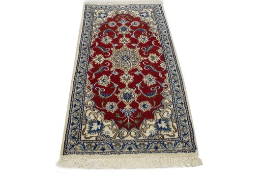 Red Floral Classic 2'2X4'2 Nain Persian Rug