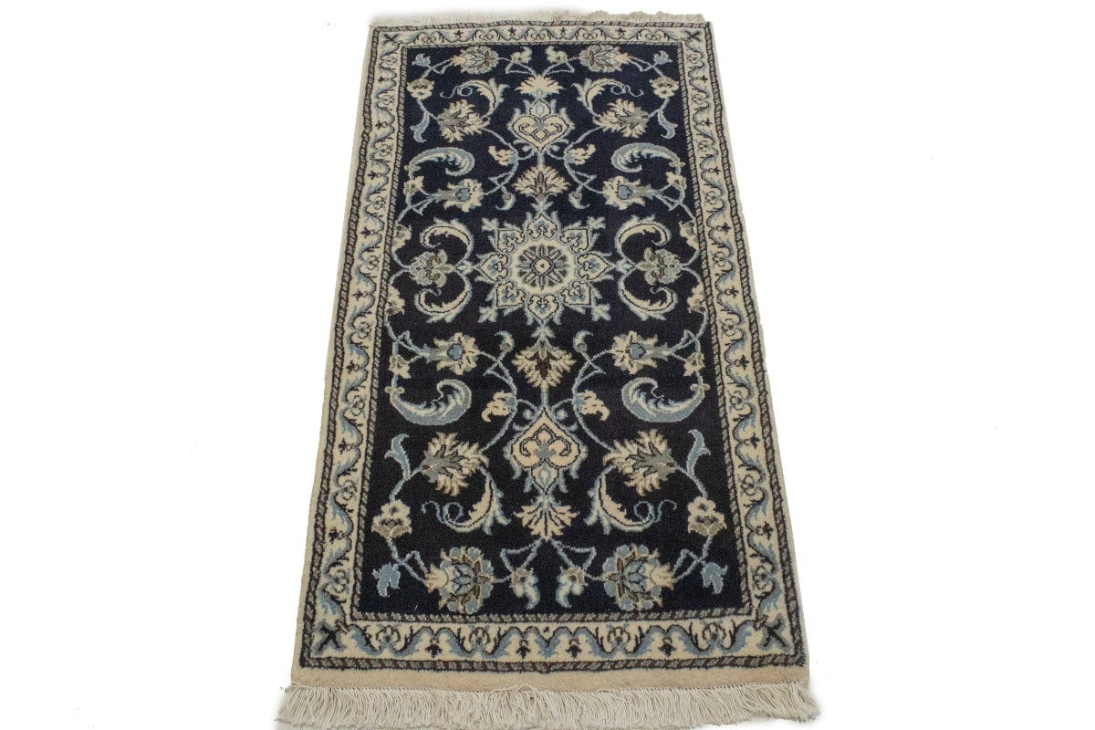 Navy Blue Floral Classic 2'3X4'5 Nain Persian Rug