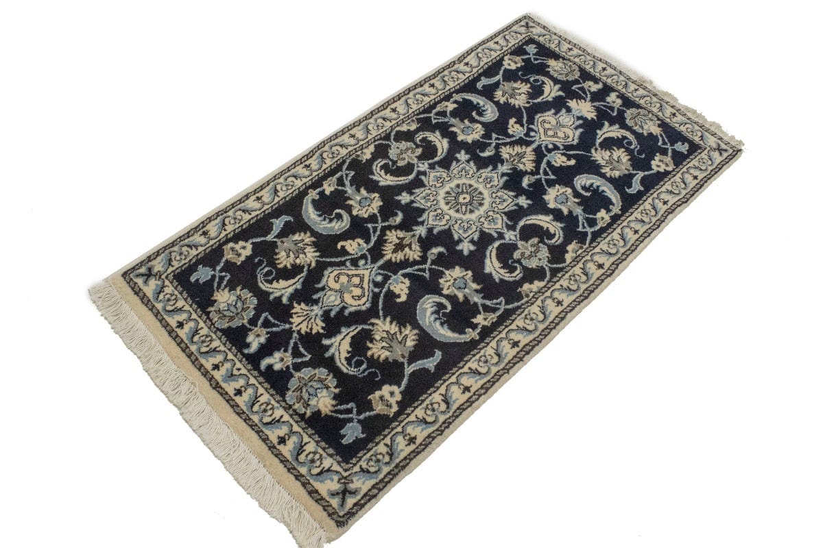 Navy Blue Floral Classic 2'3X4'5 Nain Persian Rug