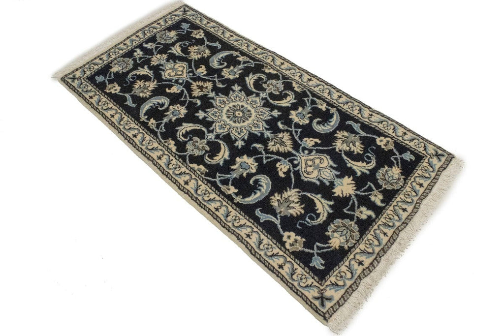 Navy Blue Floral Classic 2'3X4'5 Nain Persian Rug