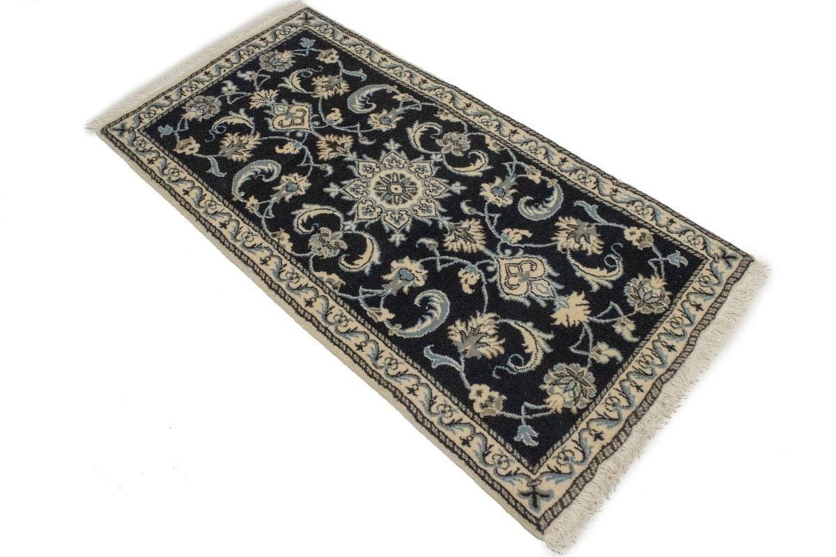 Navy Blue Floral Classic 2'3X4'5 Nain Persian Rug