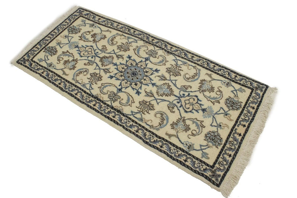 Cream Floral Classic 2X5 Nain Persian Rug