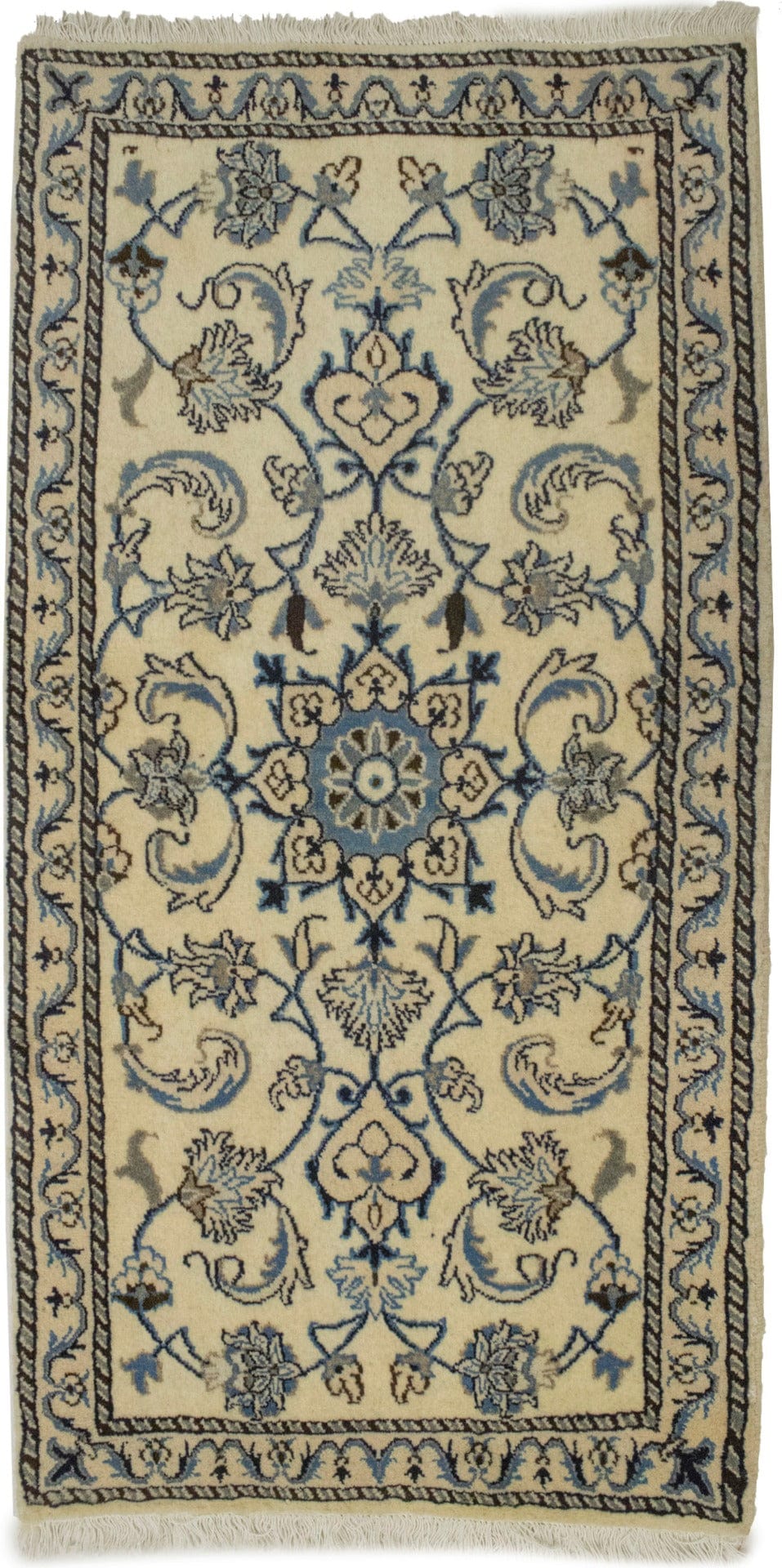 Cream Floral Classic 2'4X4'7 Nain Persian Rug