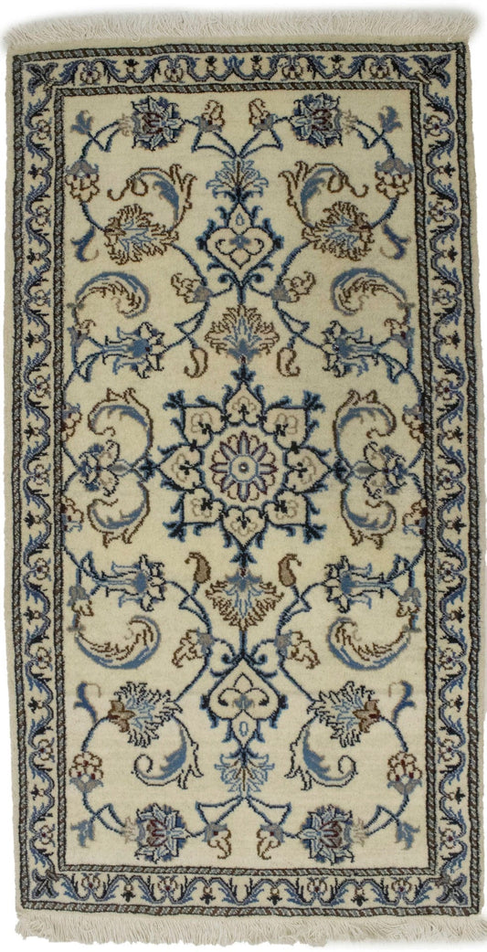 Cream Floral Classic 2'4X4'5 Nain Persian Rug