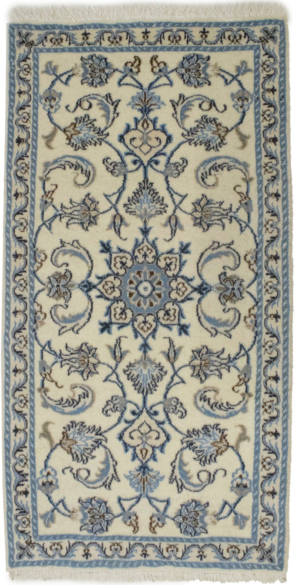 Cream Floral Classic 2'4X4'7 Nain Persian Rug