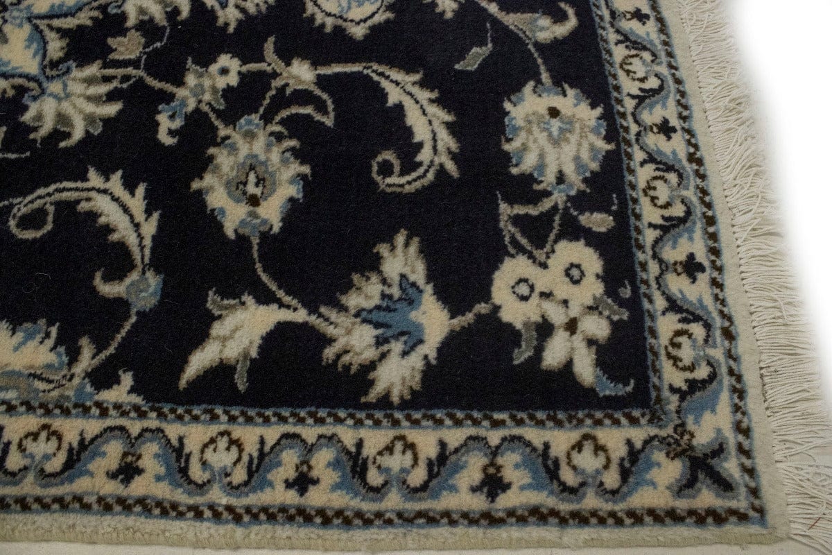 Navy Blue Floral Classic 3X4'5 Nain Persian Rug