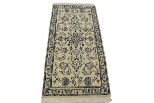 Cream Floral Classic 2'2X4'8 Nain Persian Rug