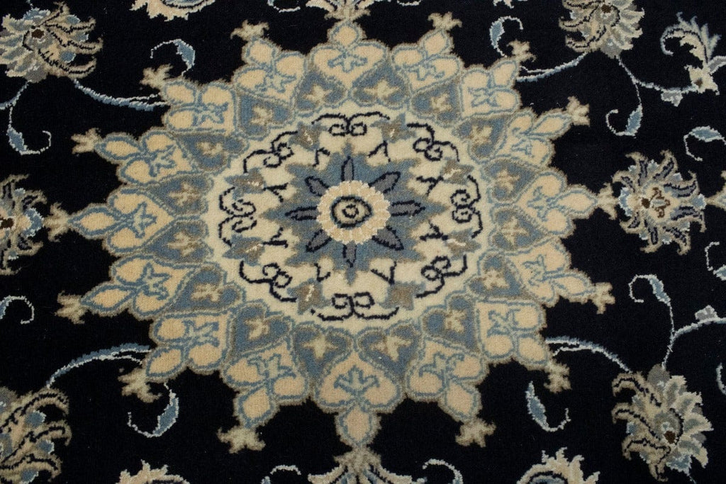 Navy Blue Floral Classic 3X5 Nain Persian Rug