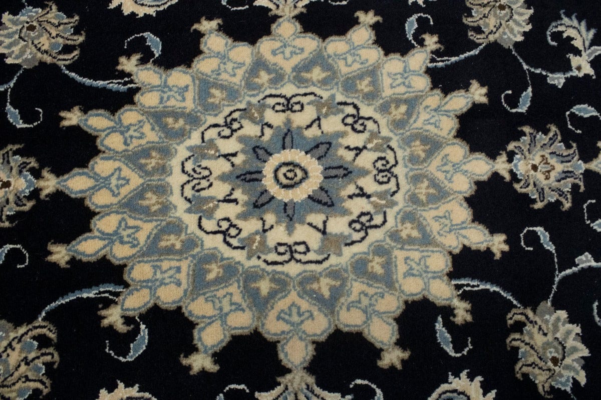 Navy Blue Floral Classic 3X5 Nain Persian Rug