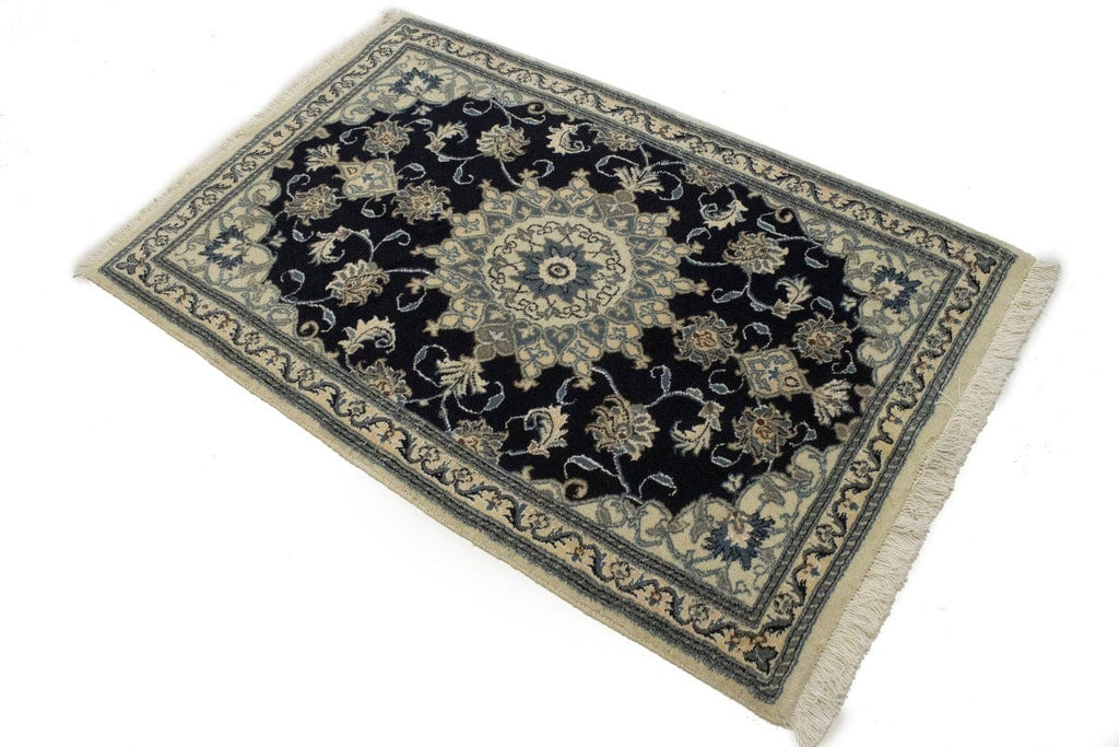 Navy Blue Floral Classic 3X4'6 Nain Persian Rug