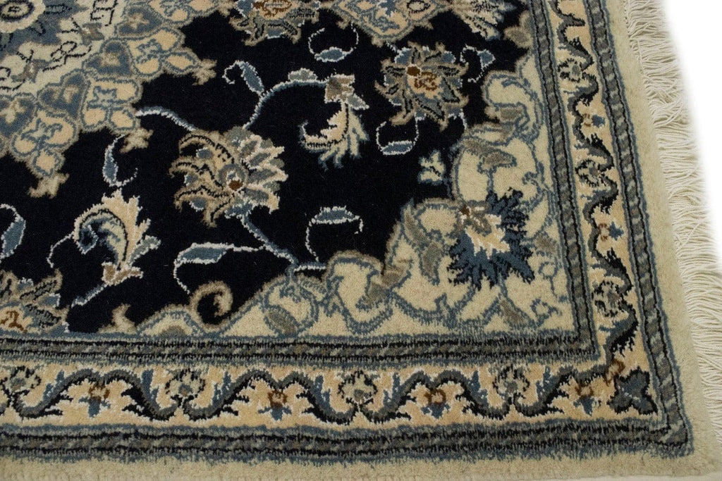 Navy Blue Floral Classic 3X4'6 Nain Persian Rug