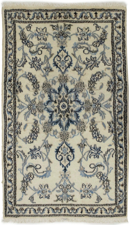 Cream Floral Classic 2'9X4'7 Nain Persian Rug