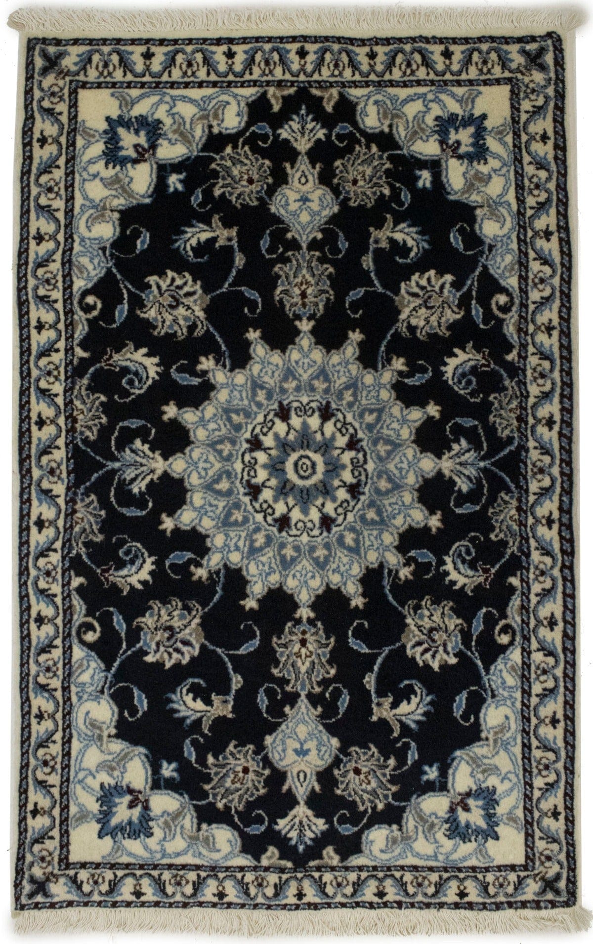 Navy Blue Floral Classic 3X4'5 Nain Persian Rug