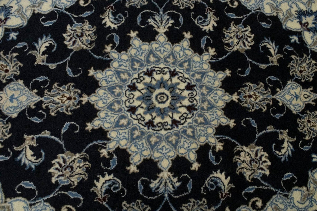 Navy Blue Floral Classic 3X4'5 Nain Persian Rug