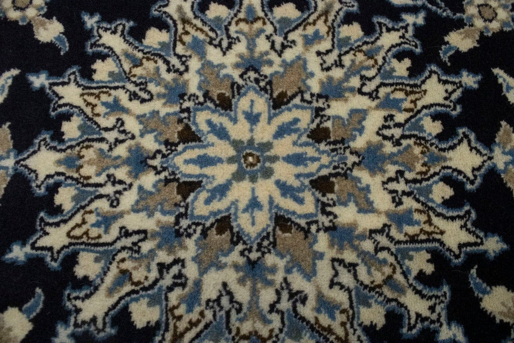 Navy Blue Floral Classic 3X5 Nain Persian Rug