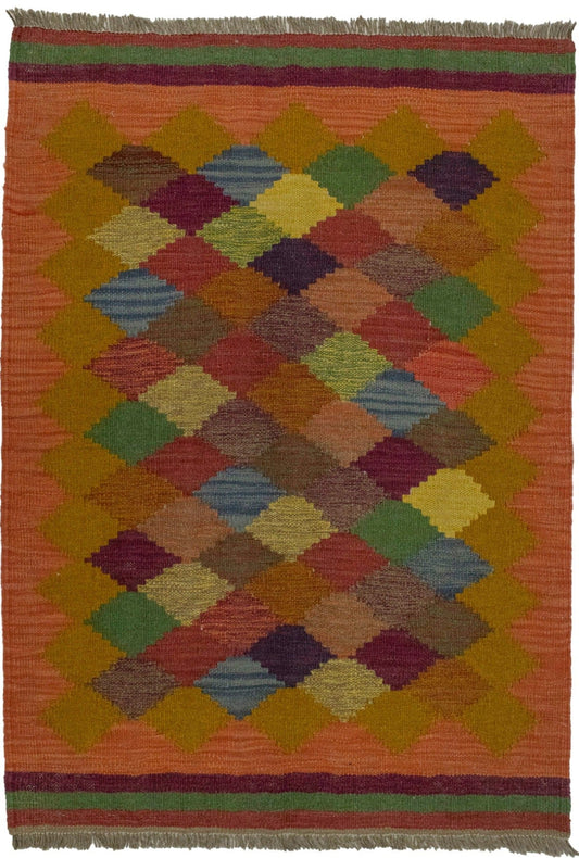 Multicolored Tribal 3X4 Kilim Persian Rug