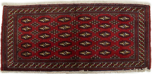 Vintage Red Tribal 2X4'6 Turkoman Persian Rug