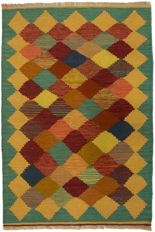 Multicolored Tribal 3X4 Kilim Persian Rug