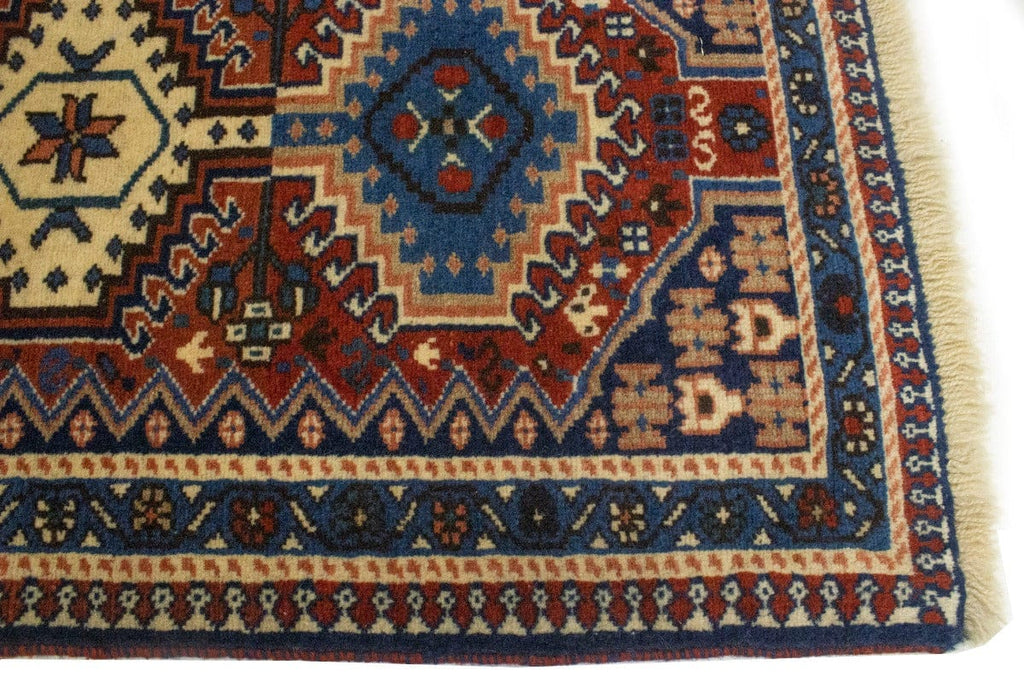 Vintage Tribal Rusty Red 2X3 Yalameh Persian Rug