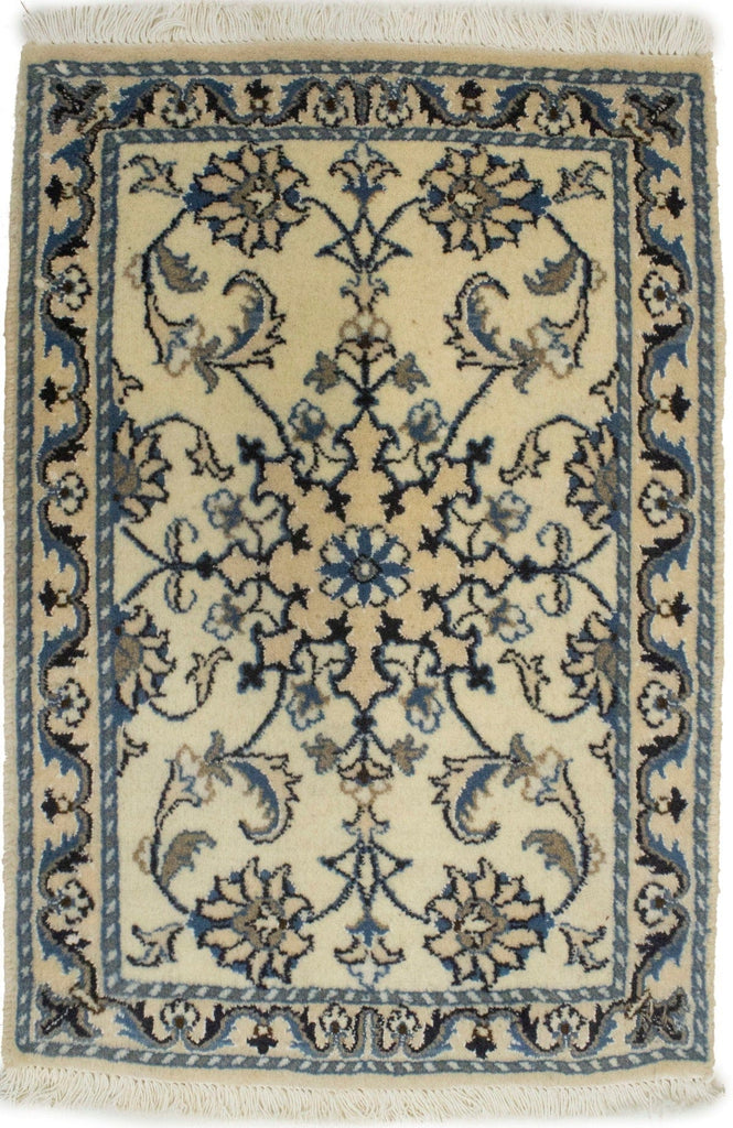 Cream Traditional 2X3 Nain Kashmar Persian Rug