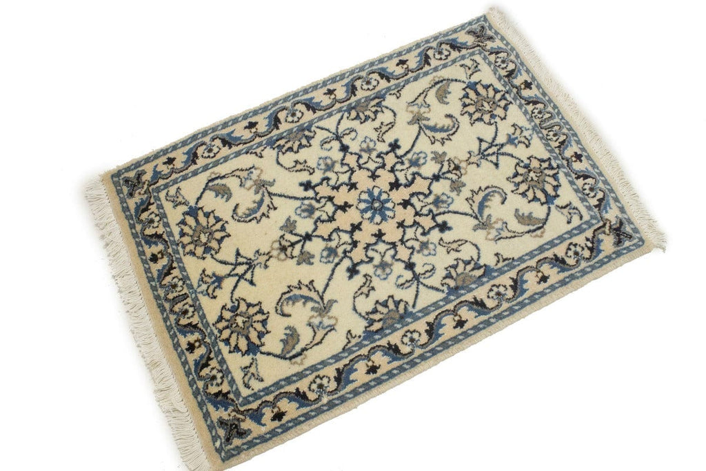 Cream Traditional 2X3 Nain Kashmar Persian Rug