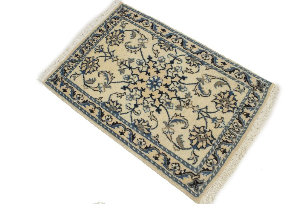 Cream Traditional 2X3 Nain Kashmar Persian Rug