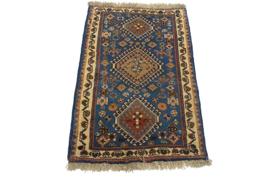 Vintage Tribal Blue 2X3 Yalameh Persian Rug