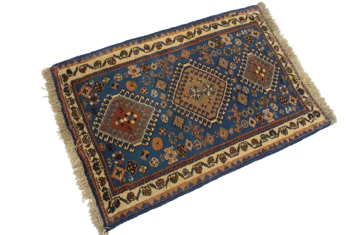 Vintage Tribal Blue 2X3 Yalameh Persian Rug