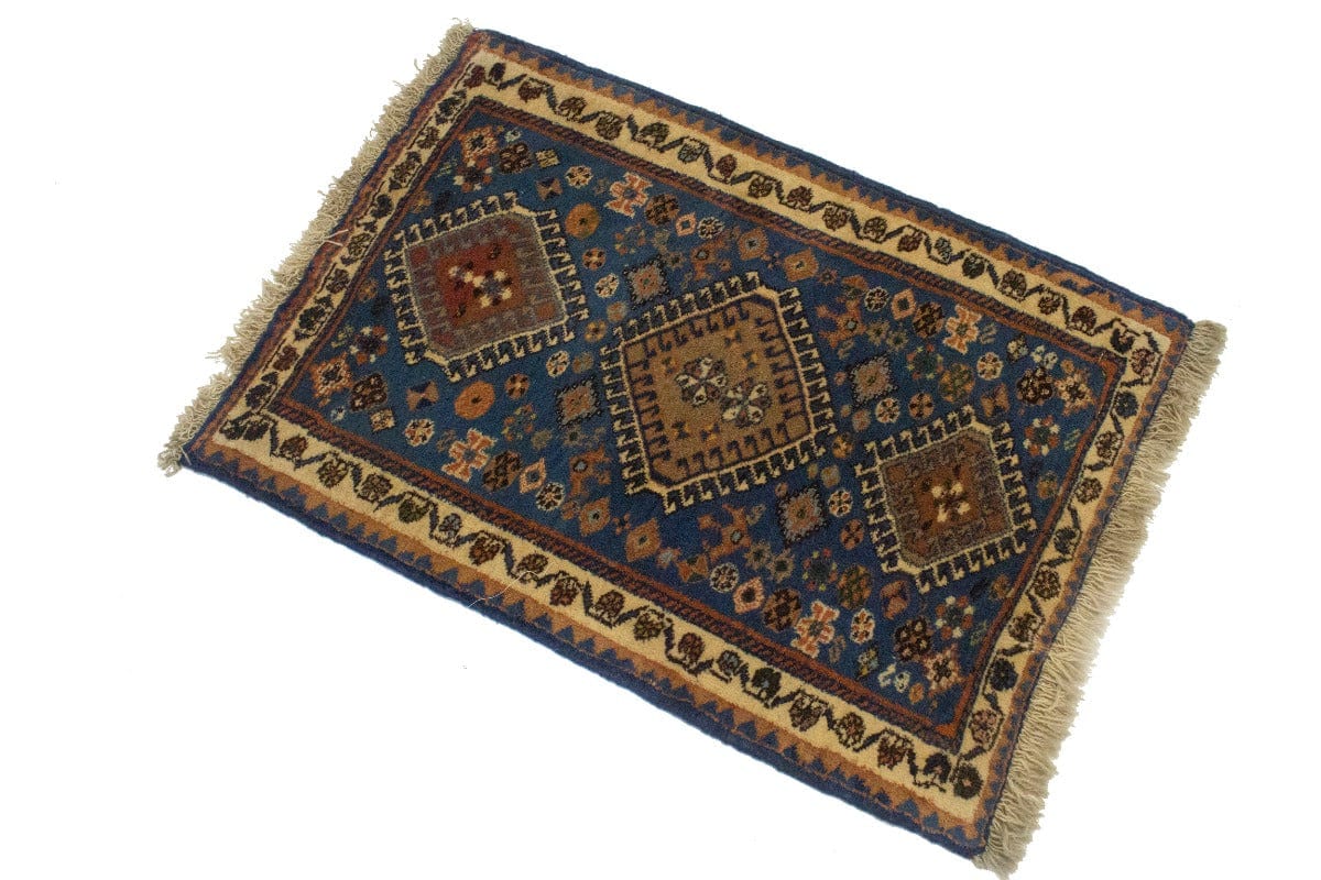 Vintage Tribal Blue 2X3 Yalameh Persian Rug