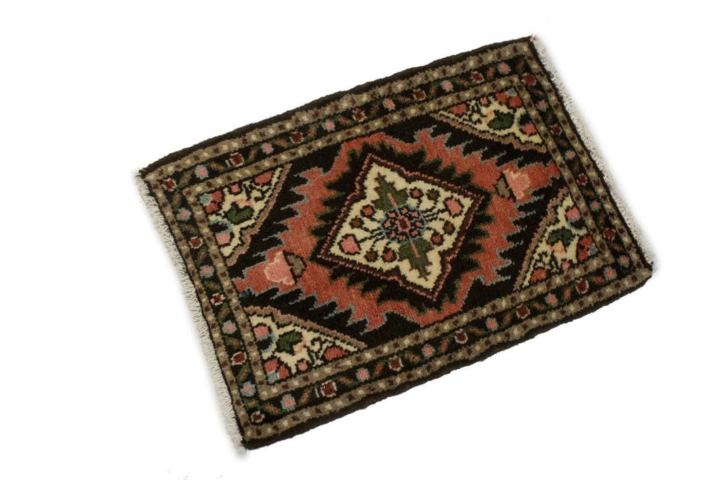 Vintage Tribal Red 1'3X1'9 Hamedan Persian Rug