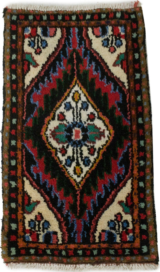Vintage Tribal Red 1X2 Hamedan Persian Rug