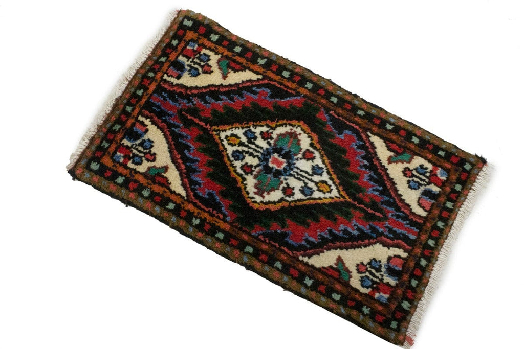 Vintage Tribal Red 1X2 Hamedan Persian Rug