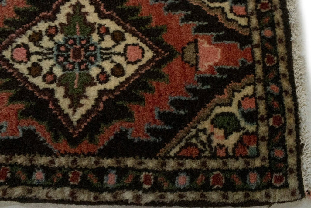 Vintage Red Tribal 1X2 Hamedan Persian Rug
