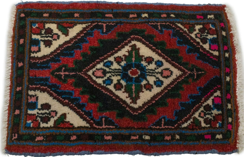 Vintage Red Tribal 1'3X2 Hamedan Persian Rug
