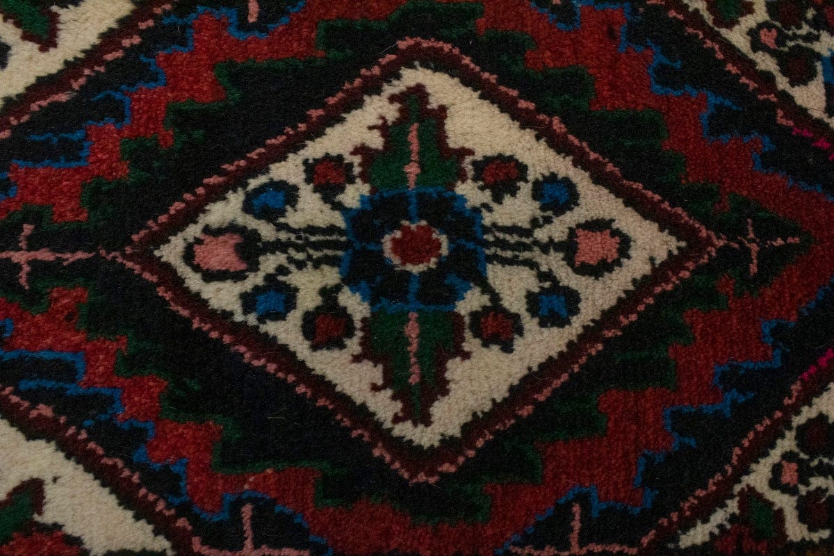 Vintage Red Tribal 1'3X2 Hamedan Persian Rug