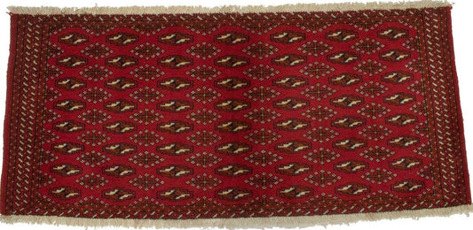 Vintage Red Tribal 2X4'4 Turkoman Persian Rug