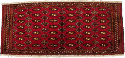 Vintage Red Tribal 2X4'4 Turkoman Persian Rug