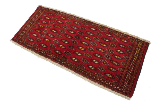 Vintage Red Tribal 2X4'4 Turkoman Persian Rug