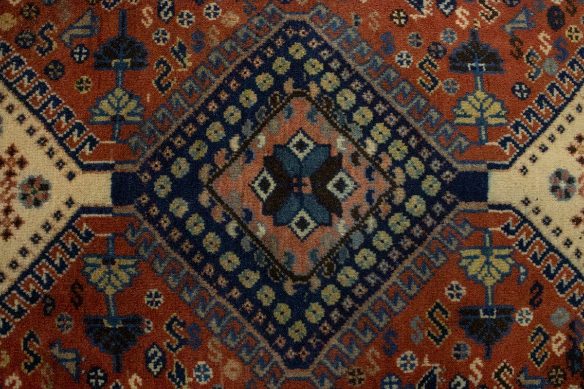 Vintage Rust Tribal 1'9X2'6 Yalameh Persian Rug