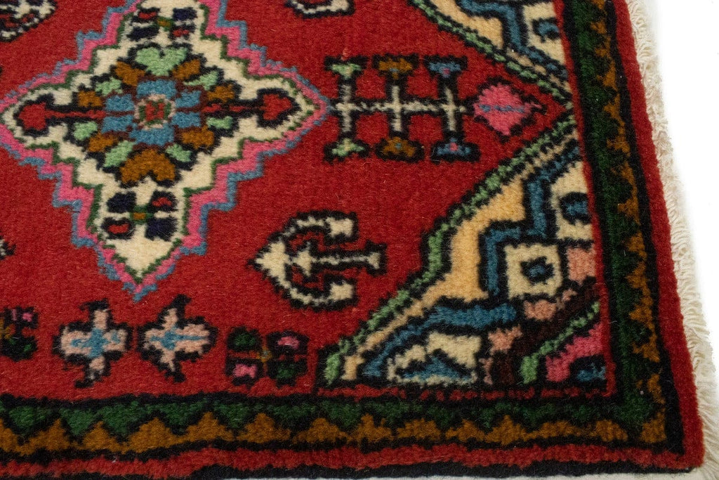 Vintage Red Tribal 1'4X2 Hamedan Persian Rug