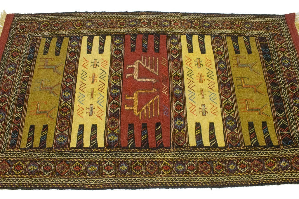 Beige Tribal 3X6 Sumak Herati Persian Rug