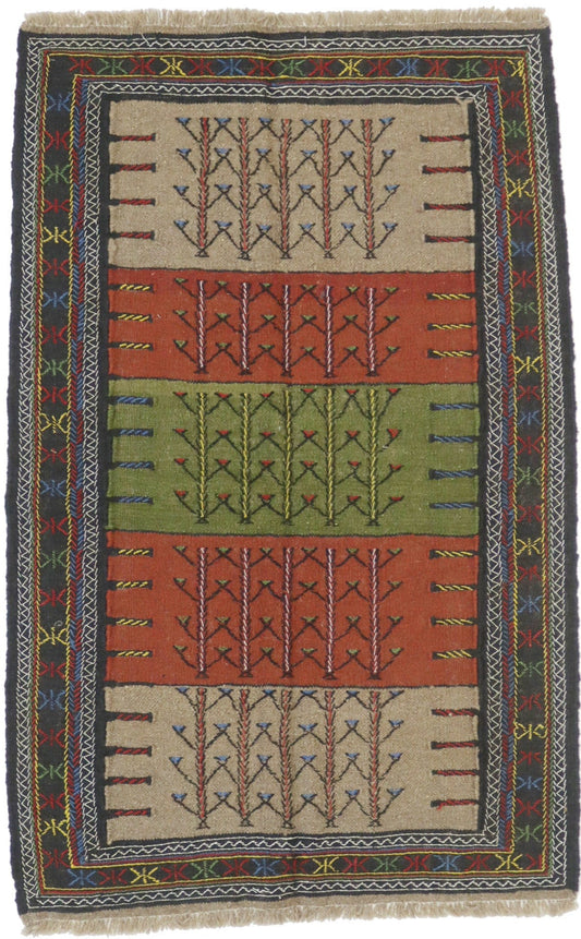 Beige Tribal 4X6 Sumak Herati Persian Rug